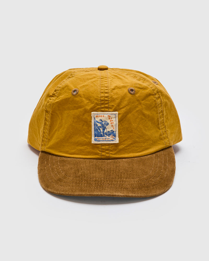 Mountaineering Oil Cloth Sportsman Cap in Mustard