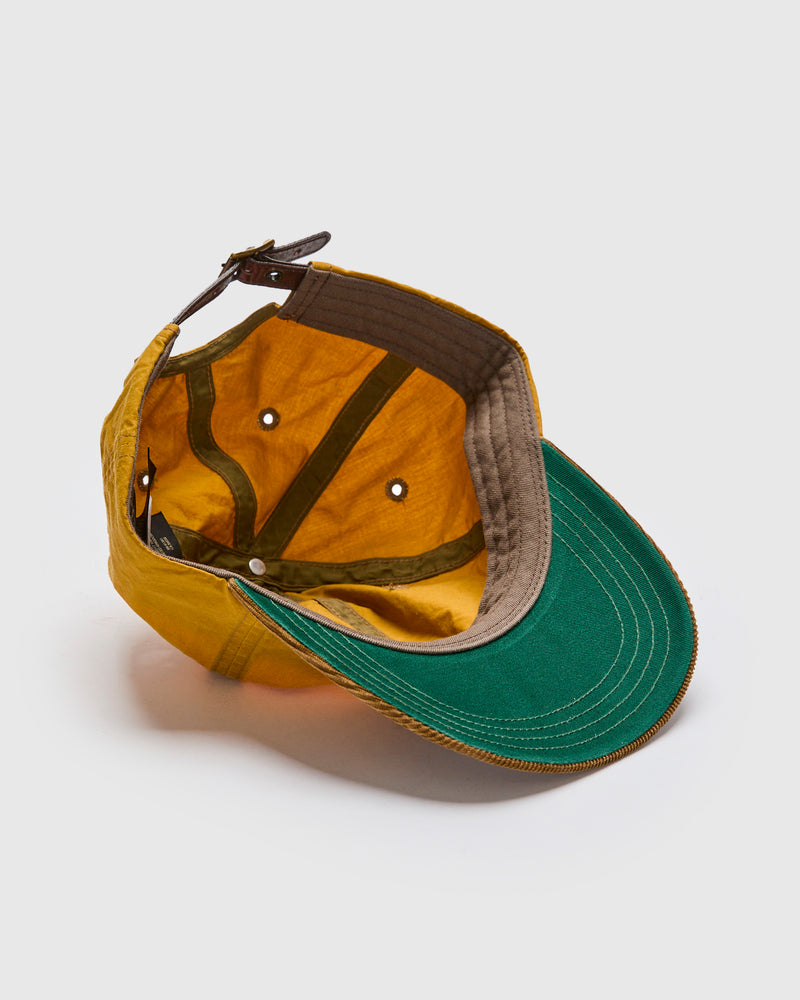 Mountaineering Oil Cloth Sportsman Cap in Mustard