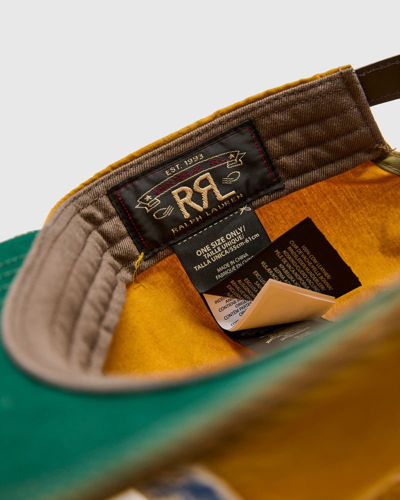 Mountaineering Oil Cloth Sportsman Cap in Mustard