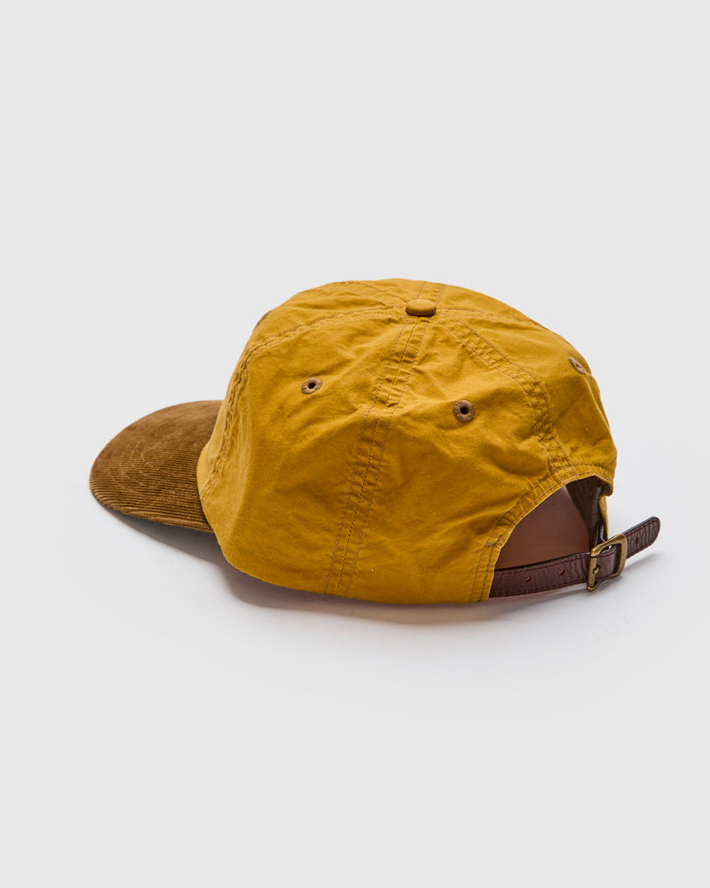 Mountaineering Oil Cloth Sportsman Cap in Mustard