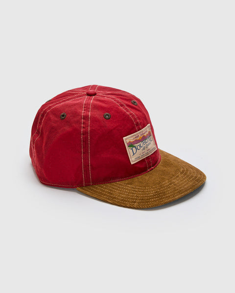 Mountaineering Oil Cloth Sportsman Cap in Vintage Red – Blue Owl