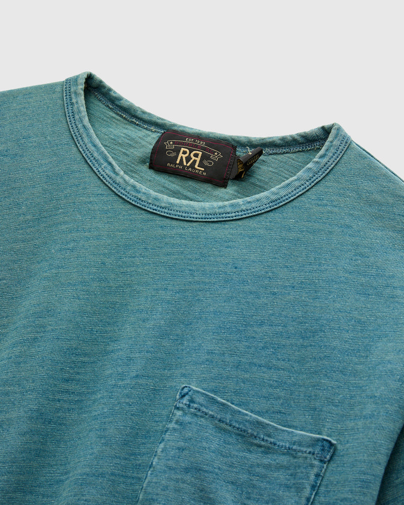 Slub Jersey Pocket T-Shirt in Washed Indigo