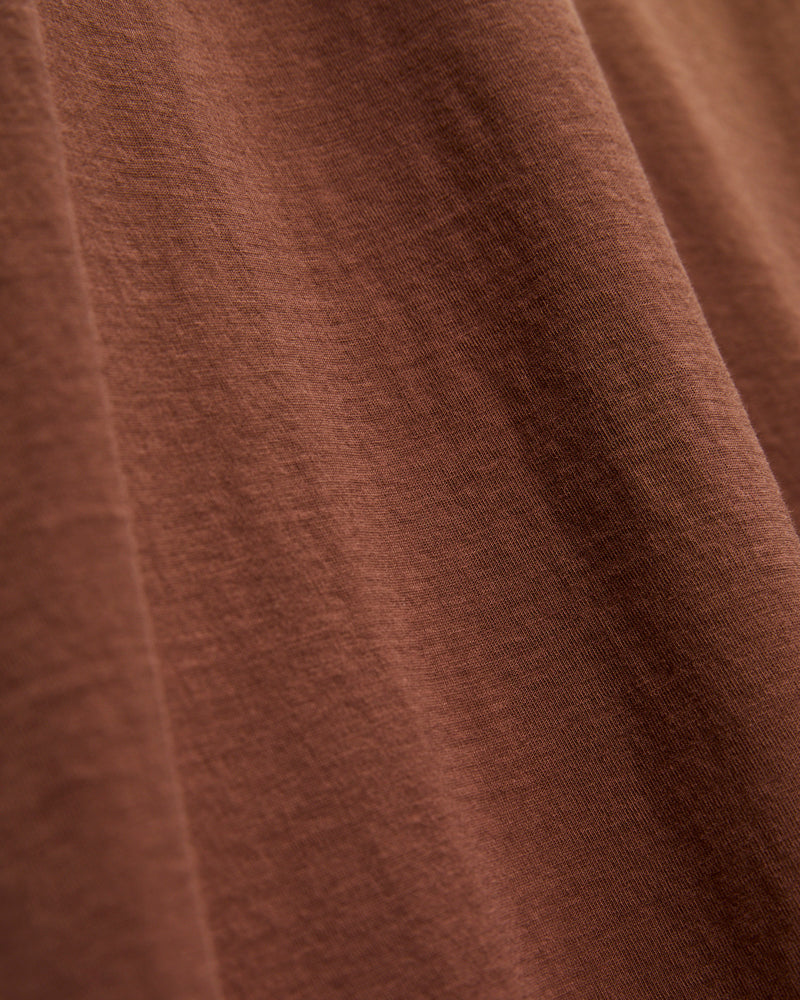 Vintage Knit Pocket T-Shirt in Chocolate