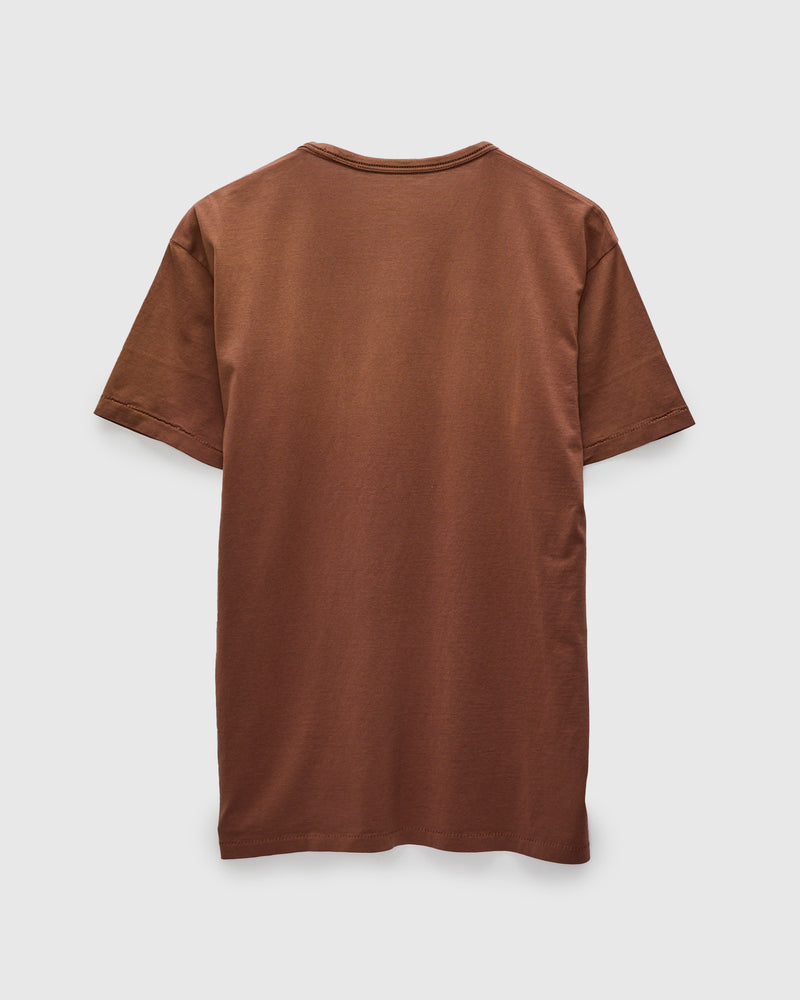 Vintage Knit Pocket T-Shirt in Chocolate