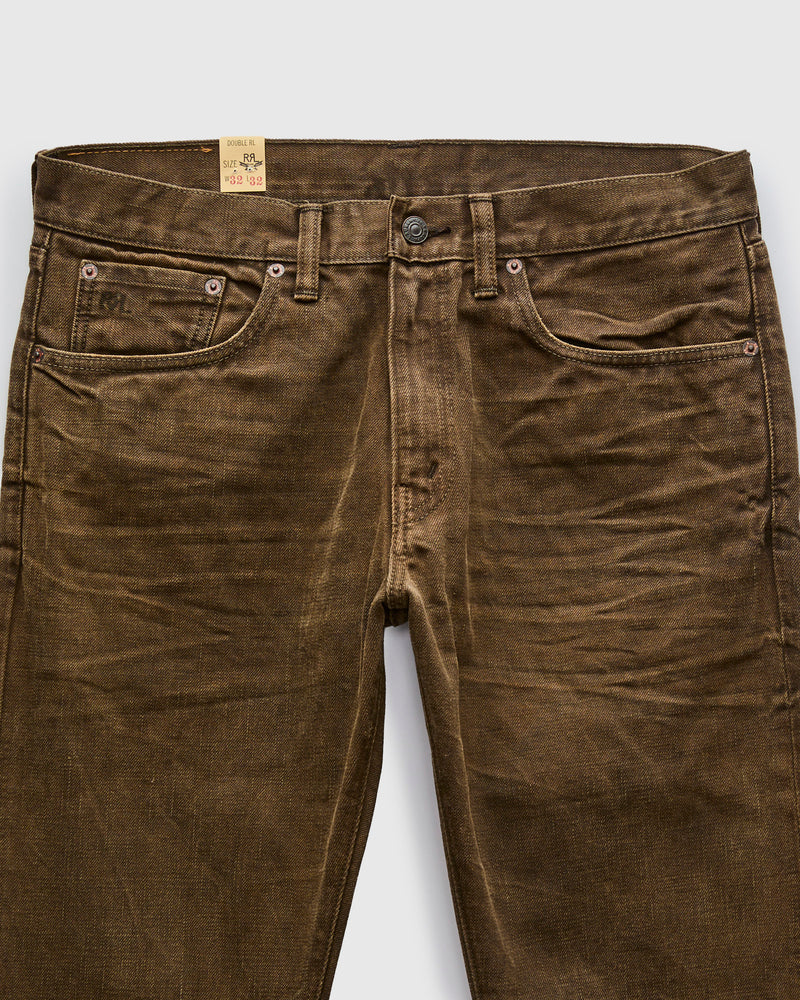 "Distressed Brown" 13.5oz Washed Denim - Slim Fit