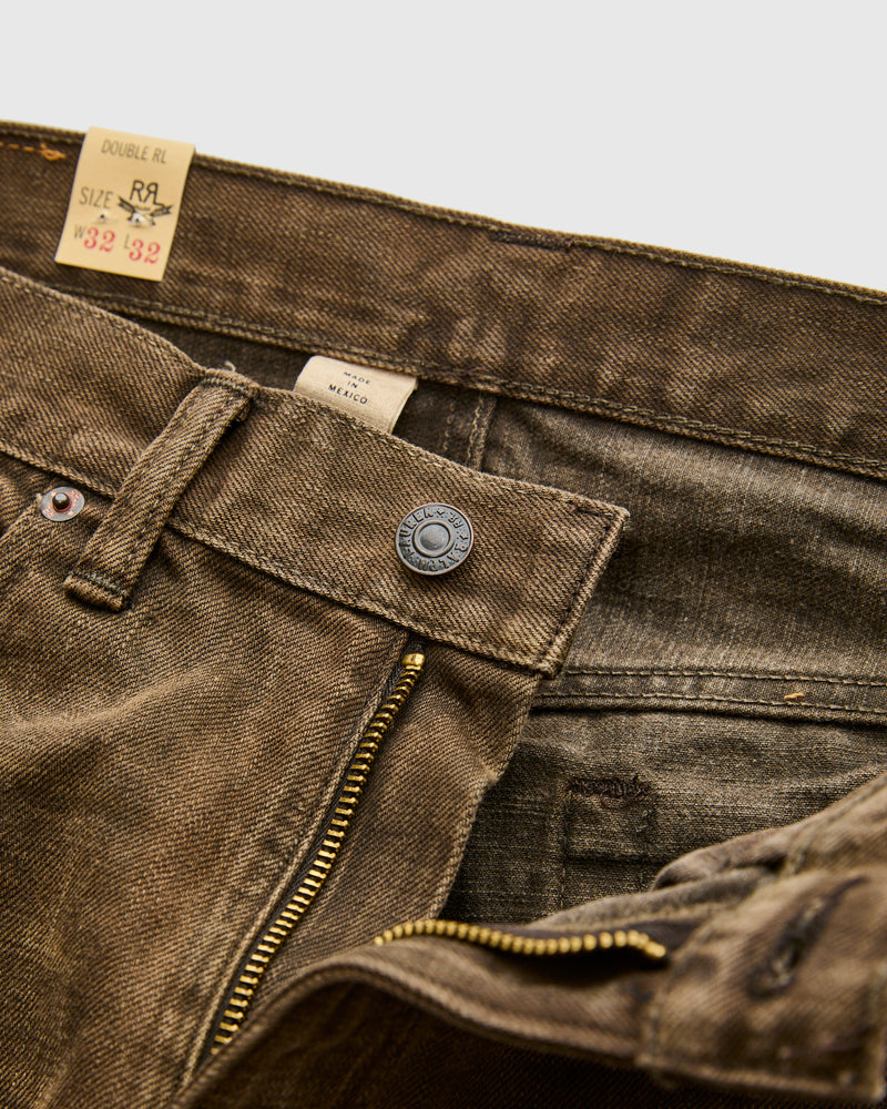 "Distressed Brown" 13.5oz Washed Denim - Slim Fit