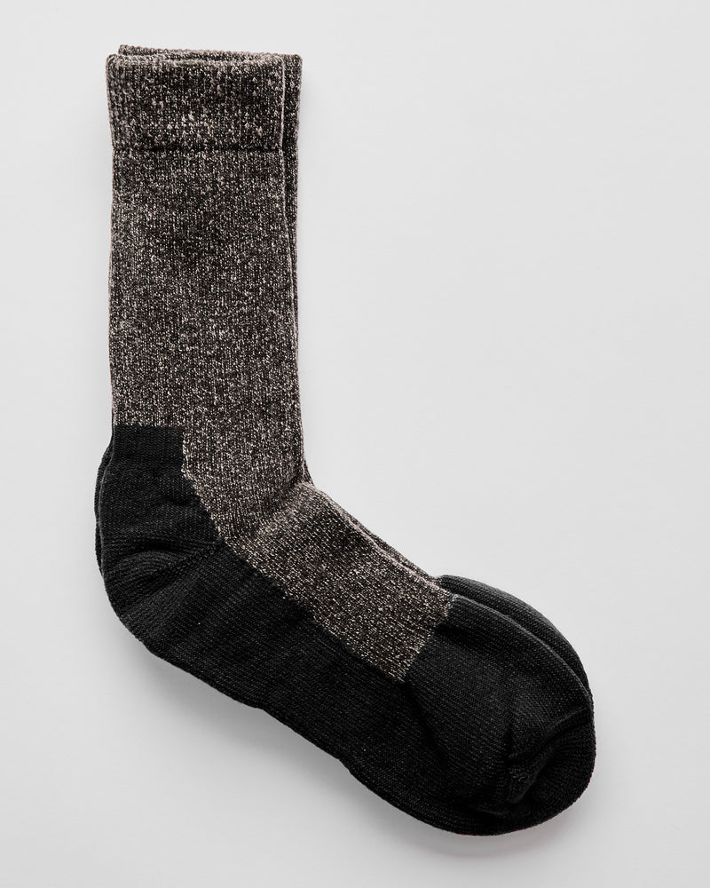 Deep Toe Capped Wool Sock in Black