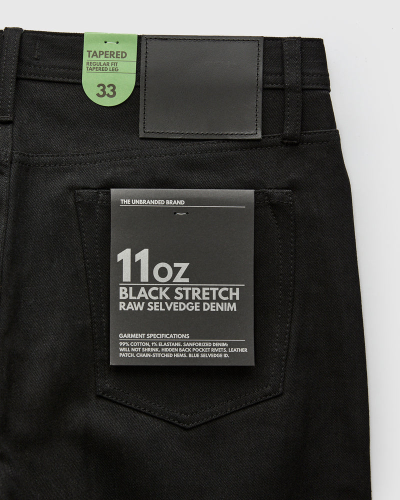 UB244 11oz Black Stretch Selvedge - Tapered Fit