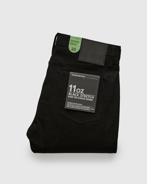 UB244 11oz Black Stretch Selvedge - Tapered Fit