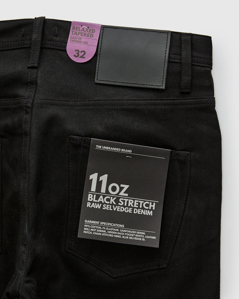 UB644 11oz Black Stretch Selvedge - Relaxed Tapered Fit