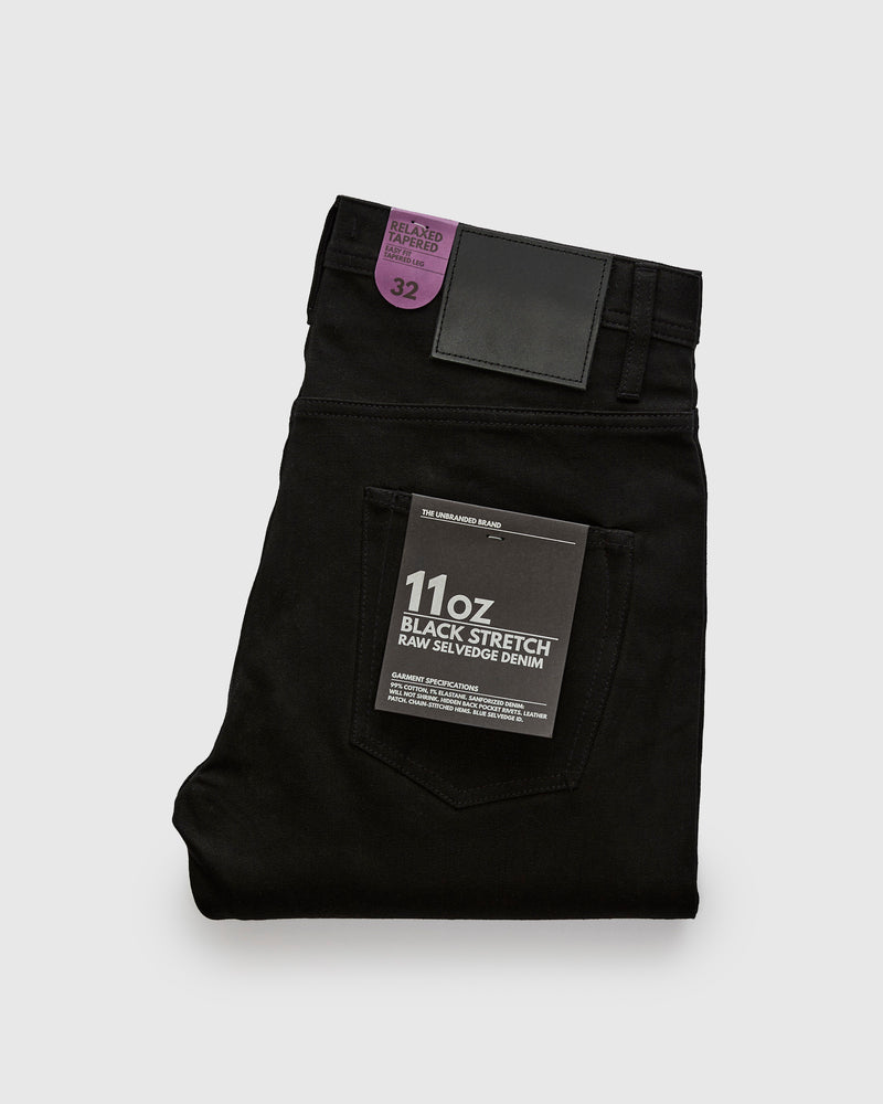 UB644 11oz Black Stretch Selvedge - Relaxed Tapered Fit