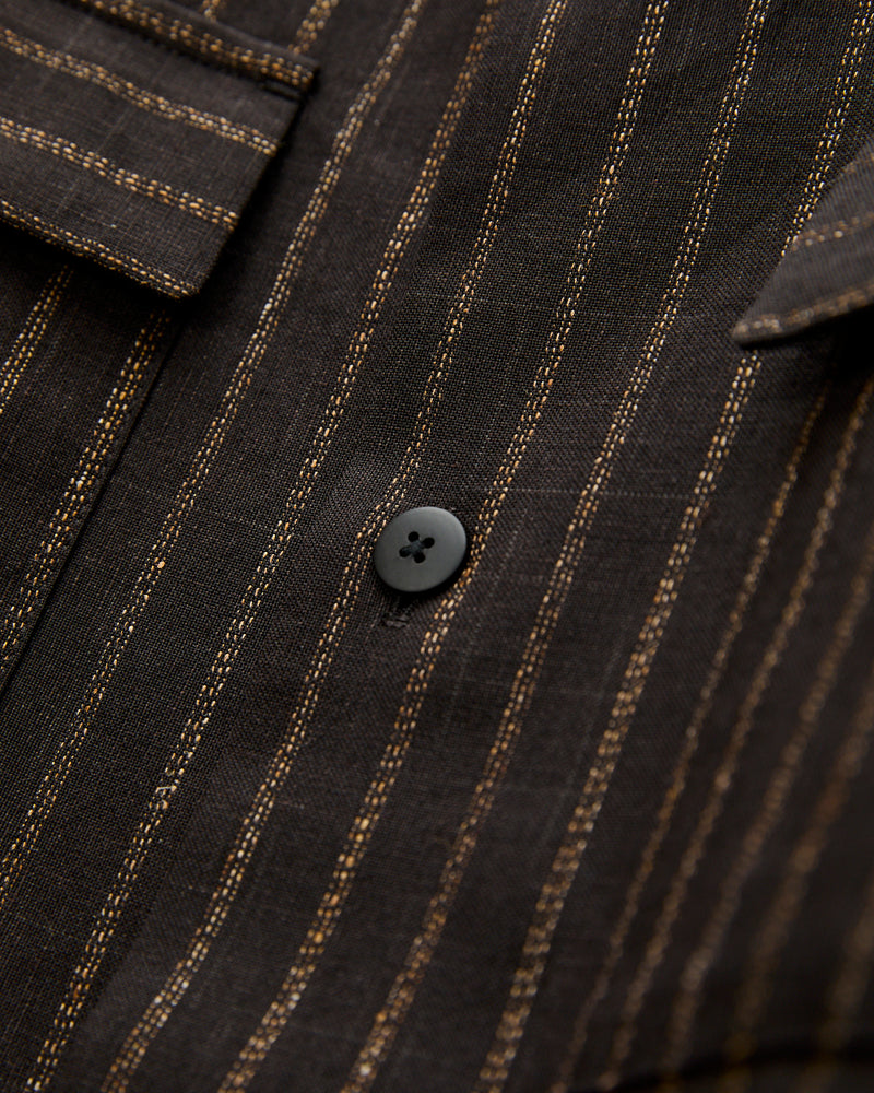 Keesey Shirt Stripes LS in Black