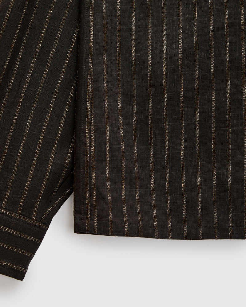 Keesey Shirt Stripes LS in Black