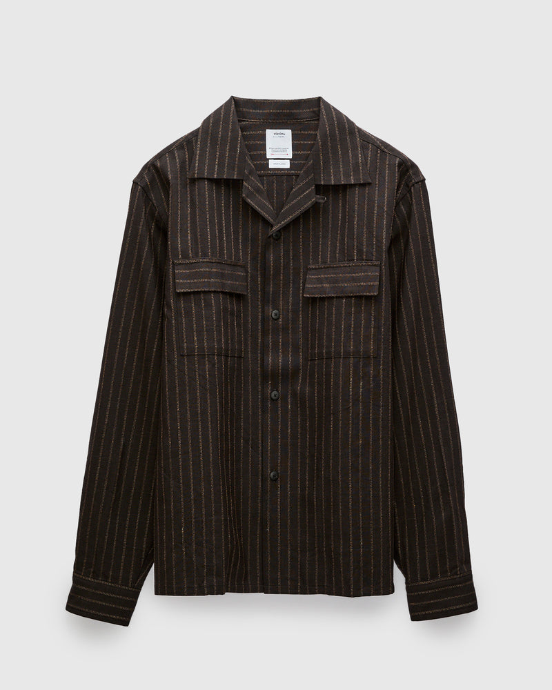 Keesey Shirt Stripes LS in Black