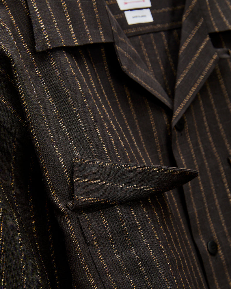 Keesey Shirt Stripes LS in Black