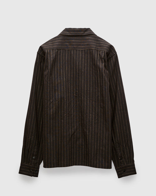 Keesey Shirt Stripes LS in Black