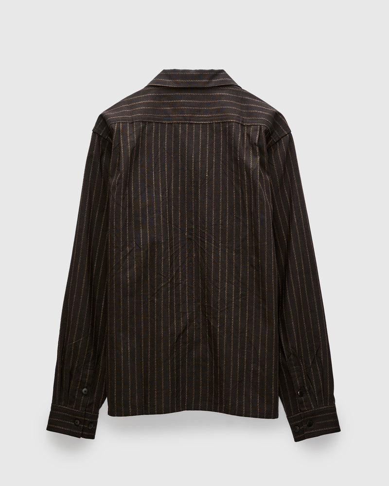 Keesey Shirt Stripes LS in Black