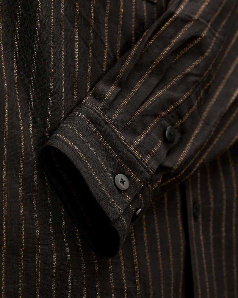 Keesey Shirt Stripes LS in Black