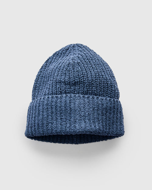 Cotton Watch Cap in Lapis Boucle