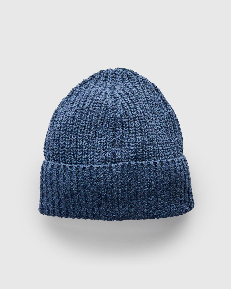 Cotton Watch Cap in Lapis Boucle
