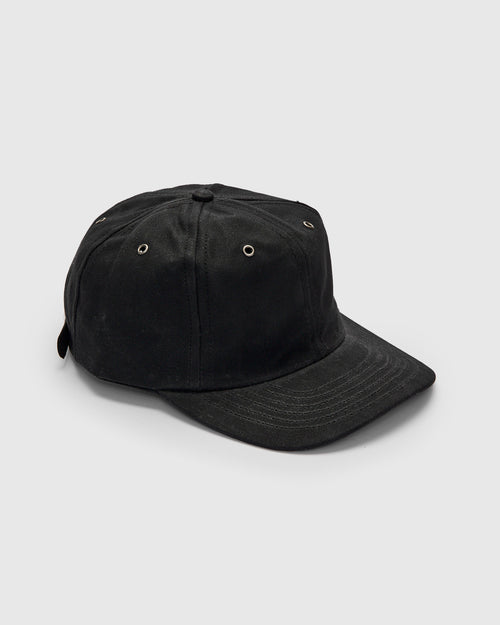 Waxed Canvas Baseball Cap in Black
