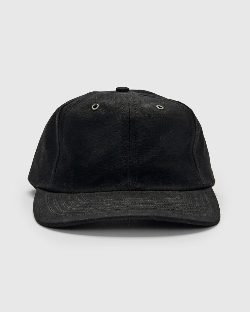 Waxed Canvas Baseball Cap in Black
