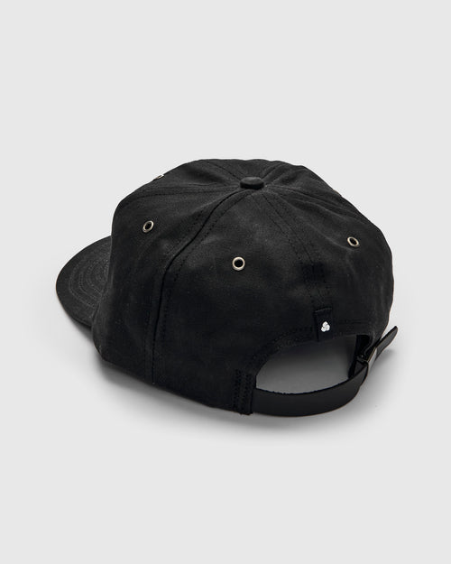 Waxed Canvas Baseball Cap in Black