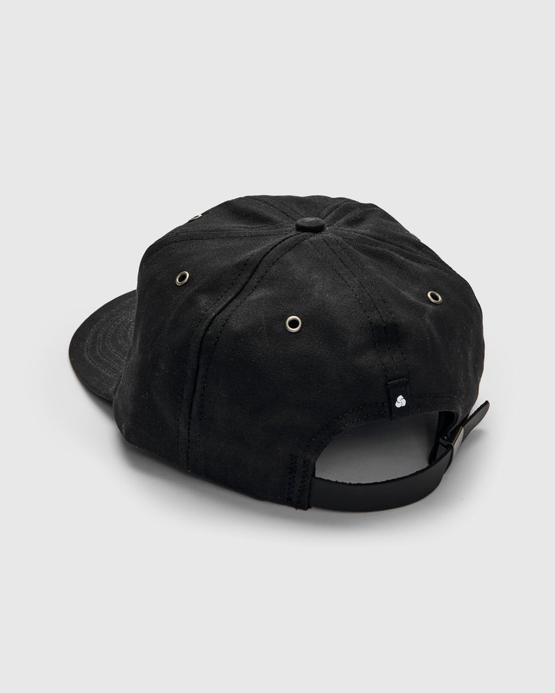 Waxed Canvas Baseball Cap in Black