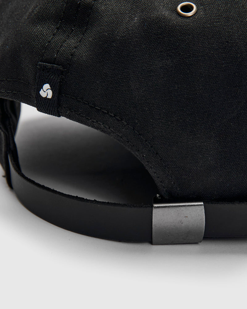 Waxed Canvas Baseball Cap in Black