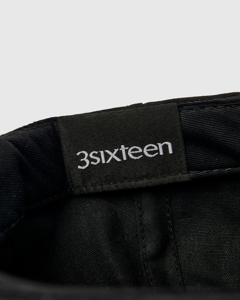 Waxed Canvas Baseball Cap in Black