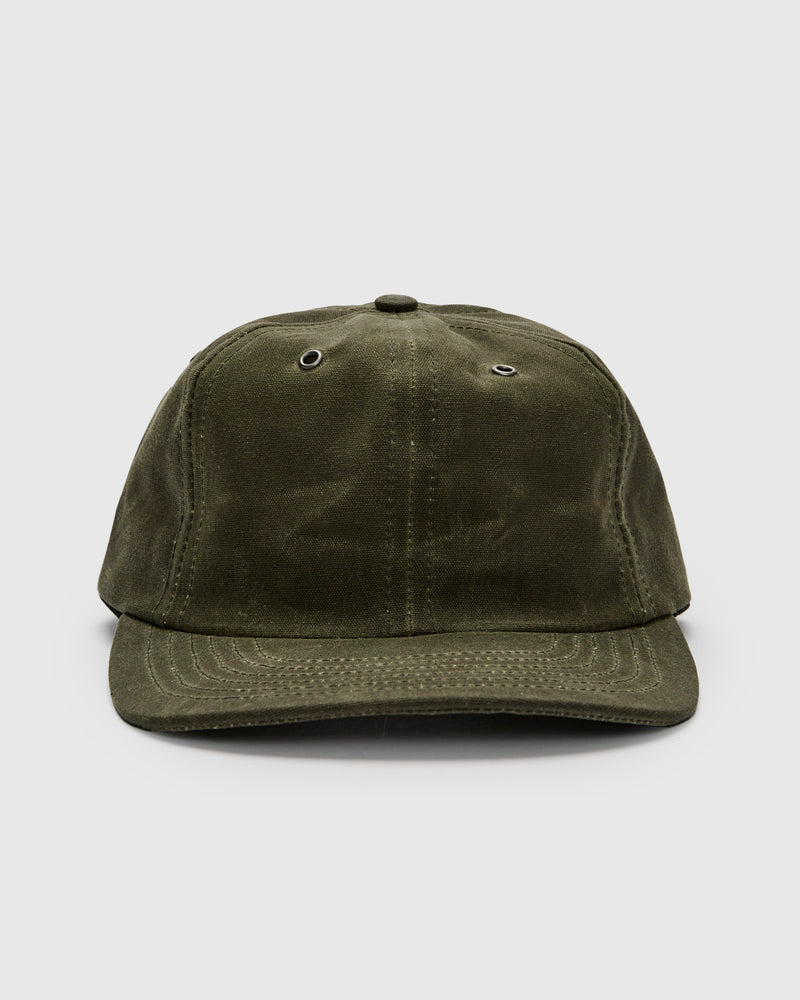 Waxed Canvas Baseball Cap in Olive