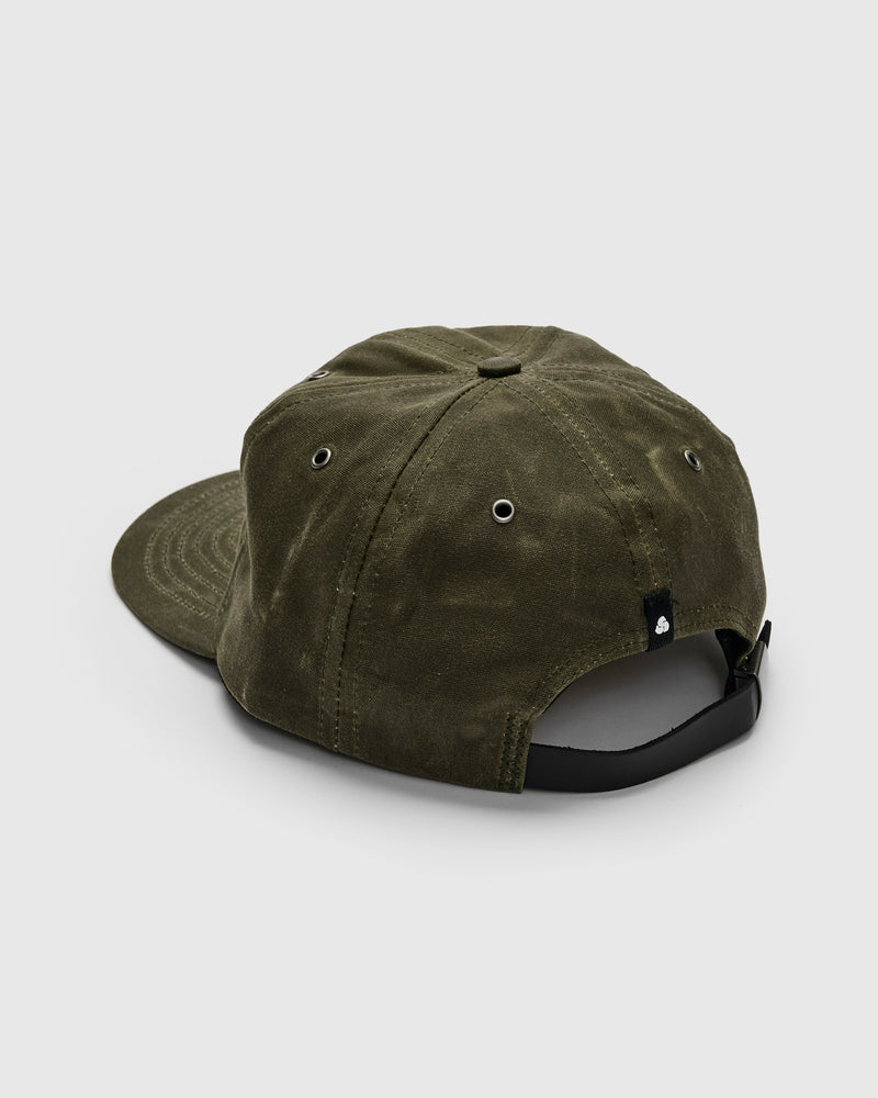 Waxed Canvas Baseball Cap in Olive