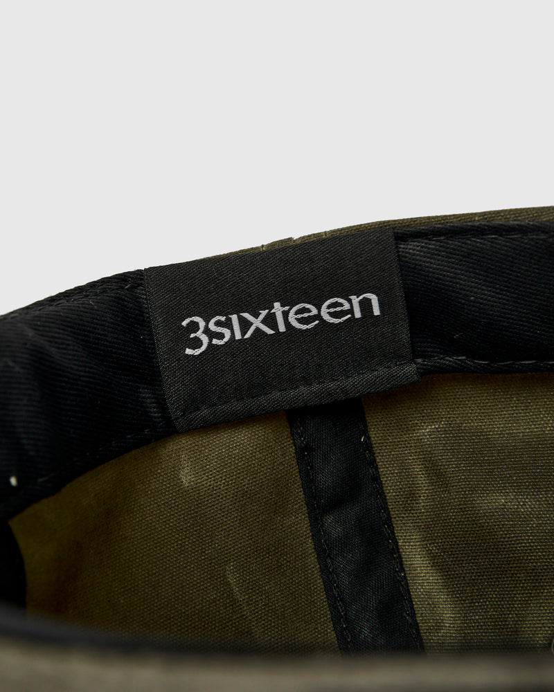 Waxed Canvas Baseball Cap in Olive