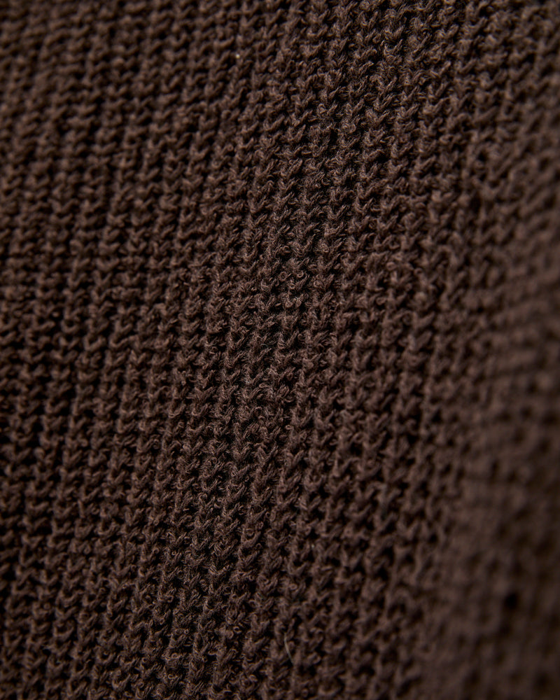 Cotton Crewneck Sweater in Bark Boucle