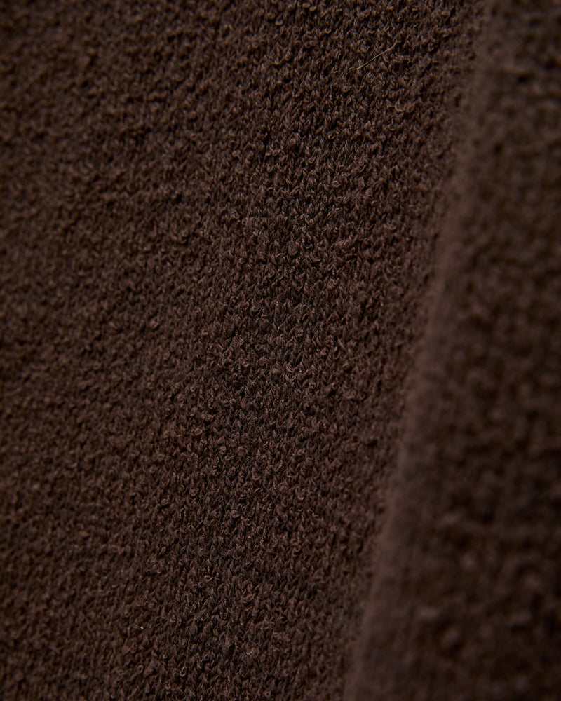 Long Sleeve Knit Polo in Bark Boucle