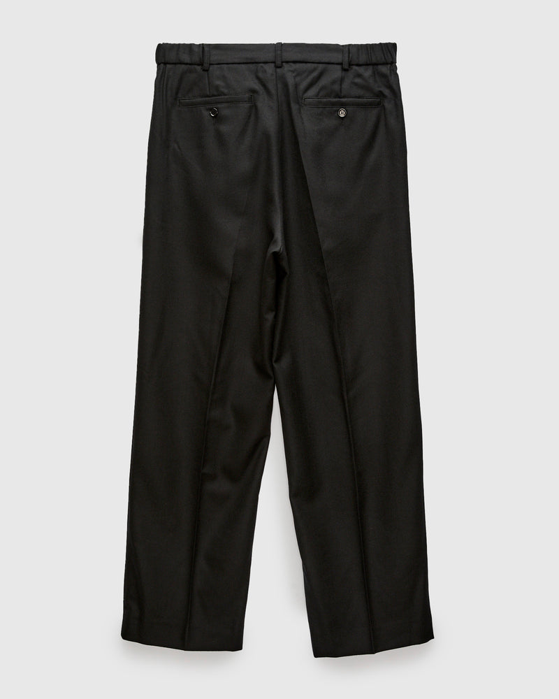 Pleated Trouser in Black Wool