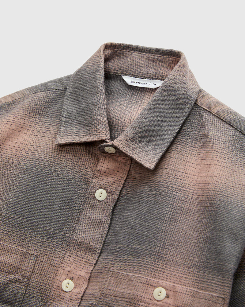 Utility Flannel in Mauve Ombre