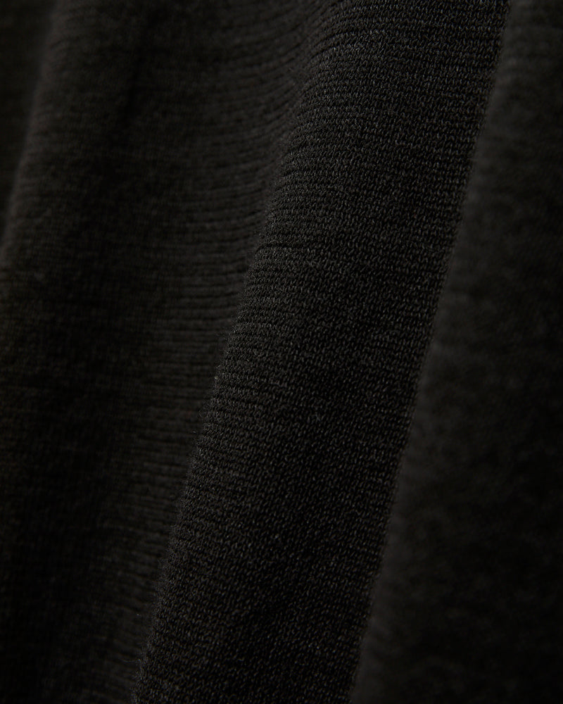 Ramie Wool Crewneck Sweater in Black