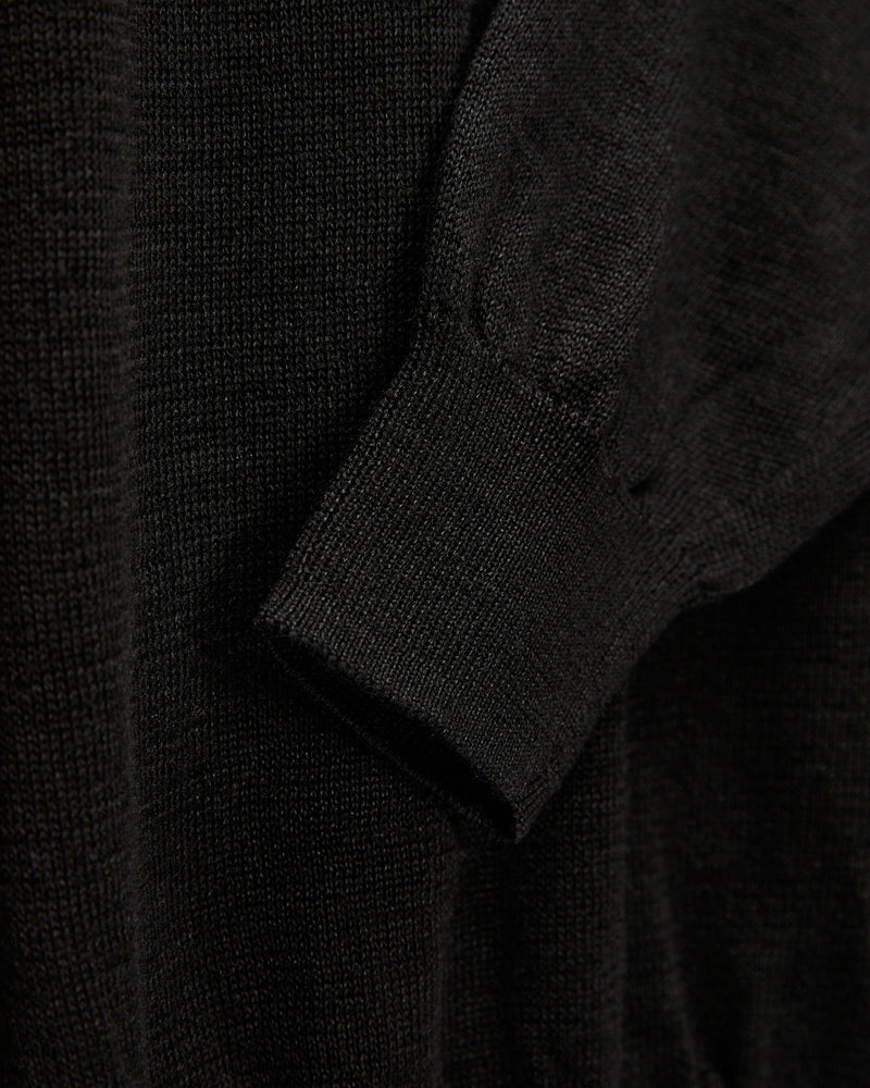 Ramie Wool Crewneck Sweater in Black