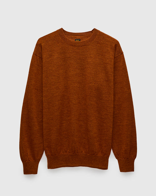 Ramie Wool Crewneck Sweater in Brick