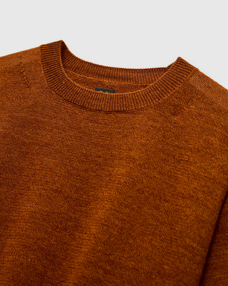 Ramie Wool Crewneck Sweater in Brick