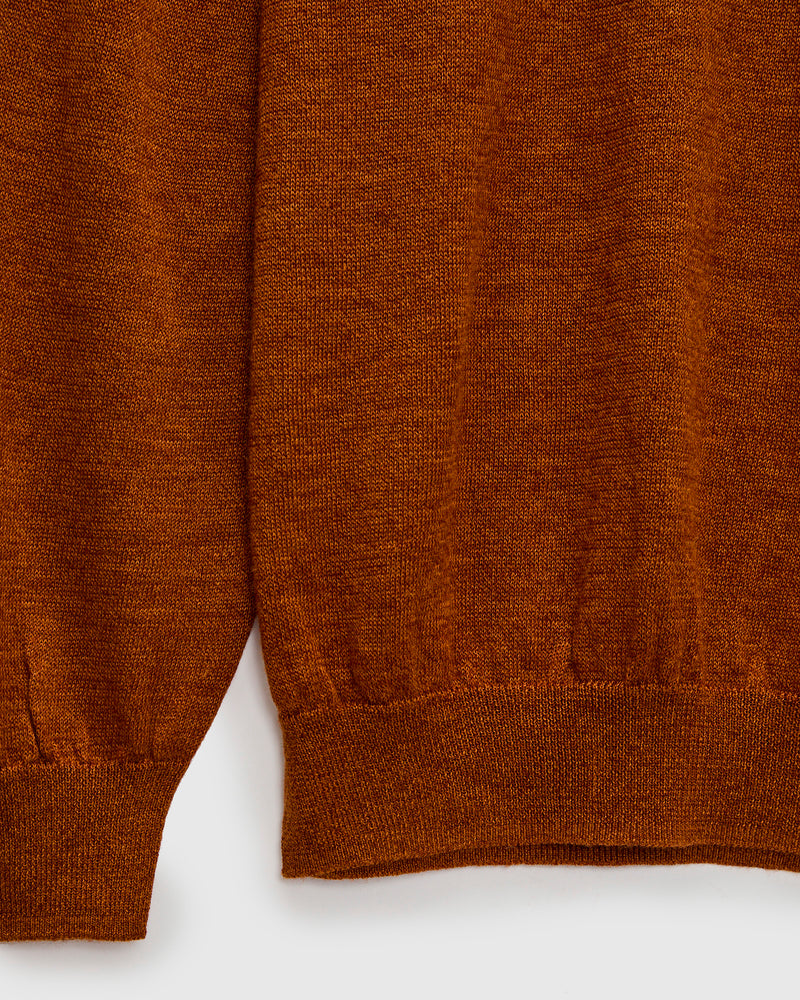 Ramie Wool Crewneck Sweater in Brick