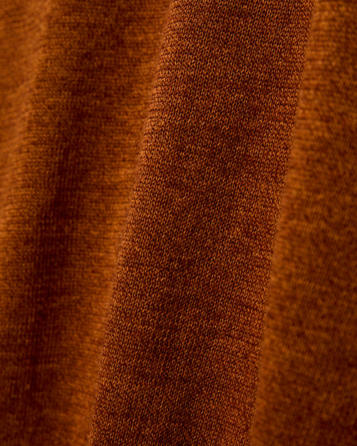 Ramie Wool Crewneck Sweater in Brick