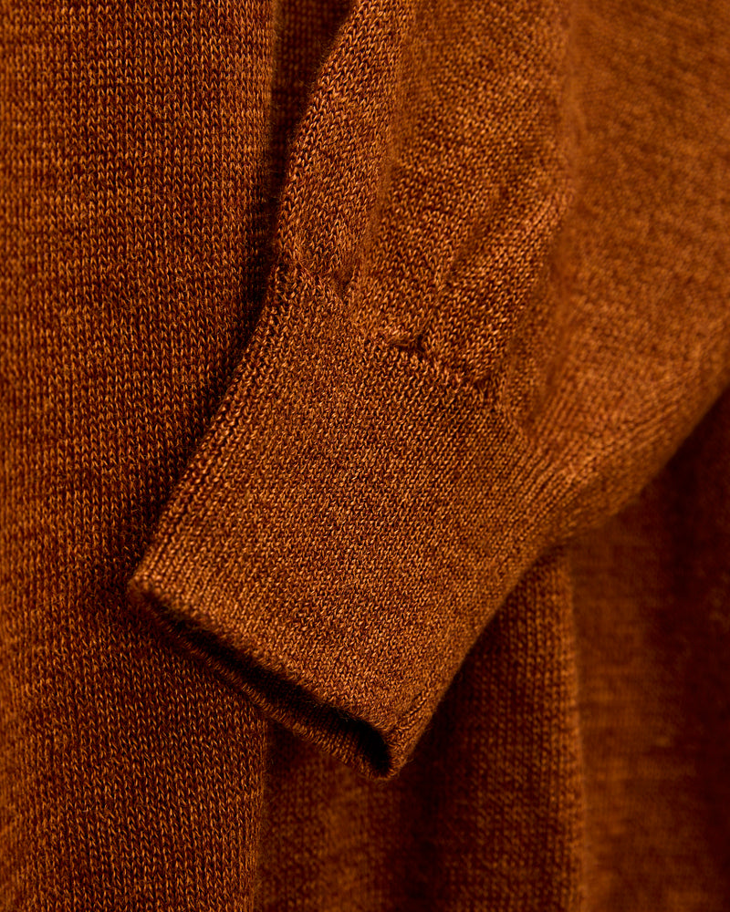 Ramie Wool Crewneck Sweater in Brick