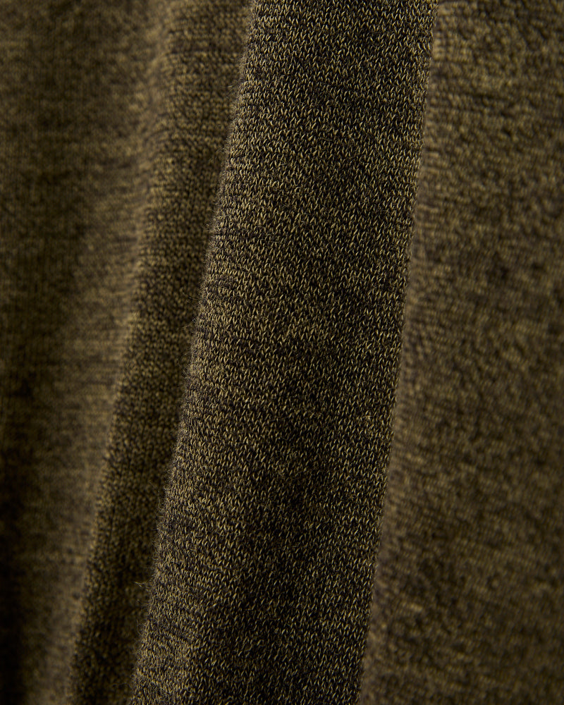 Ramie Wool Crewneck Sweater in Olive