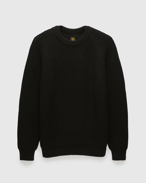Signature Knit Wool Crewneck in Black