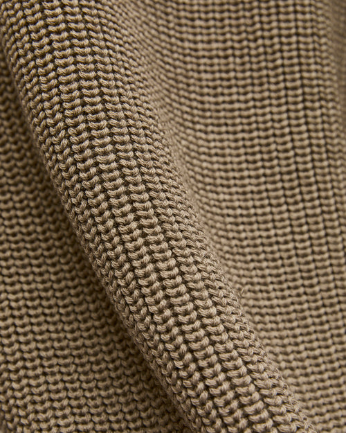 Signature Knit Wool Crewneck in Melange Brown