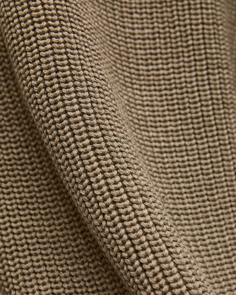 Signature Knit Wool Crewneck in Melange Brown