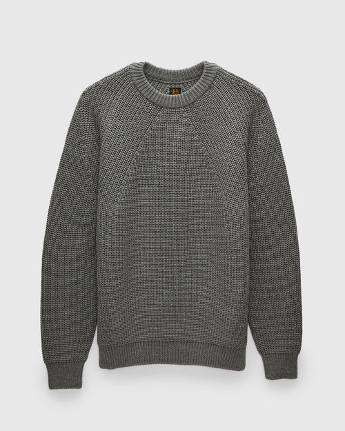 Signature Knit Wool Crewneck in Melange Grey