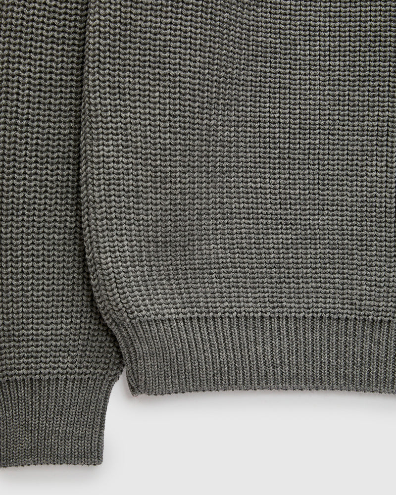 Signature Knit Wool Crewneck in Melange Grey